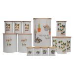 سرویس آشپزخانه ۱۵ پارچه فلزی پلاتا شامل سطل برنج، قند، آرد، ادویه و سطل زباله، مناسب نظم‌دهی کابینت