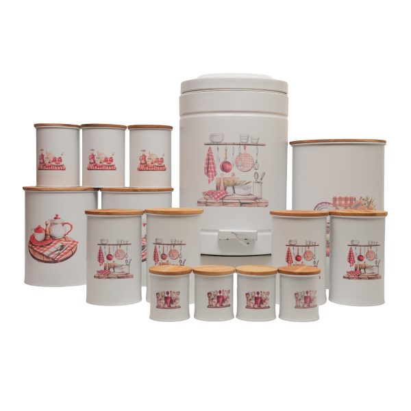 سرویس آشپزخانه ۱۵ پارچه فلزی پلاتا مدل P-4008 ضدزنگ و قابل شستشو