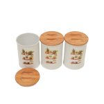 بانکه فلزی پلاتا با طراحی خاص و چاپ ثابت، مناسب نگهداری چای،قهوه