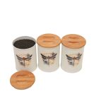 بانکه فلزی پلاتا با طراحی خاص و چاپ ثابت، مناسب نگهداری چای،قهوه