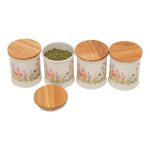 ظرف ادویه فلزی پلاتا با درب بامبو ضدخش و طراحی خاص، مناسب آشپزخانه‌های باسلیقه