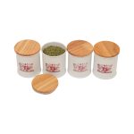 ظرف ادویه فلزی پلاتا با درب بامبو ضدخش و طراحی خاص، مناسب آشپزخانه‌های باسلیقه